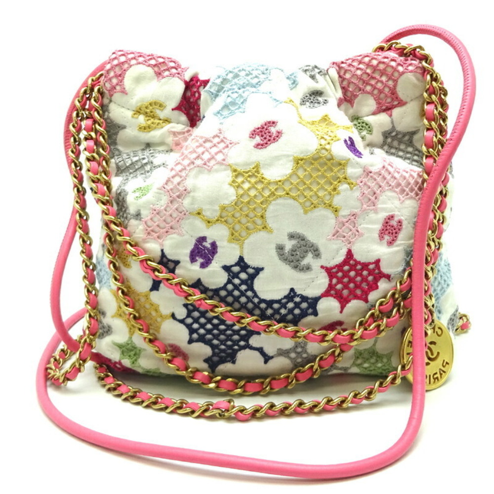 Chanel Pink Mini Tweed 22 Handbag